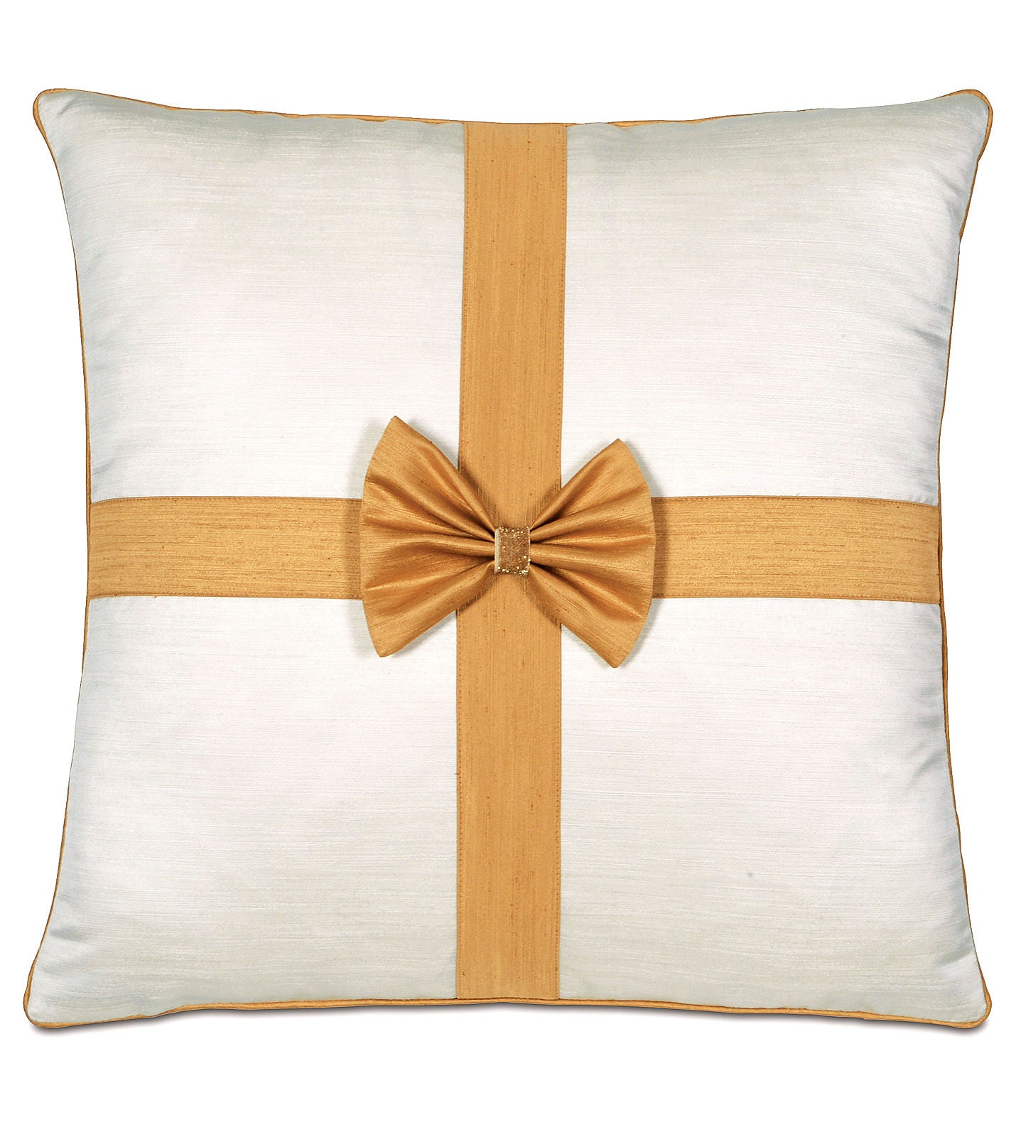Golden Gift Wrap Holiday Pillow - Bedding Luxuries