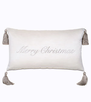 Christmas Cheer Embroidered Holiday Pillow - Bedding Luxuries