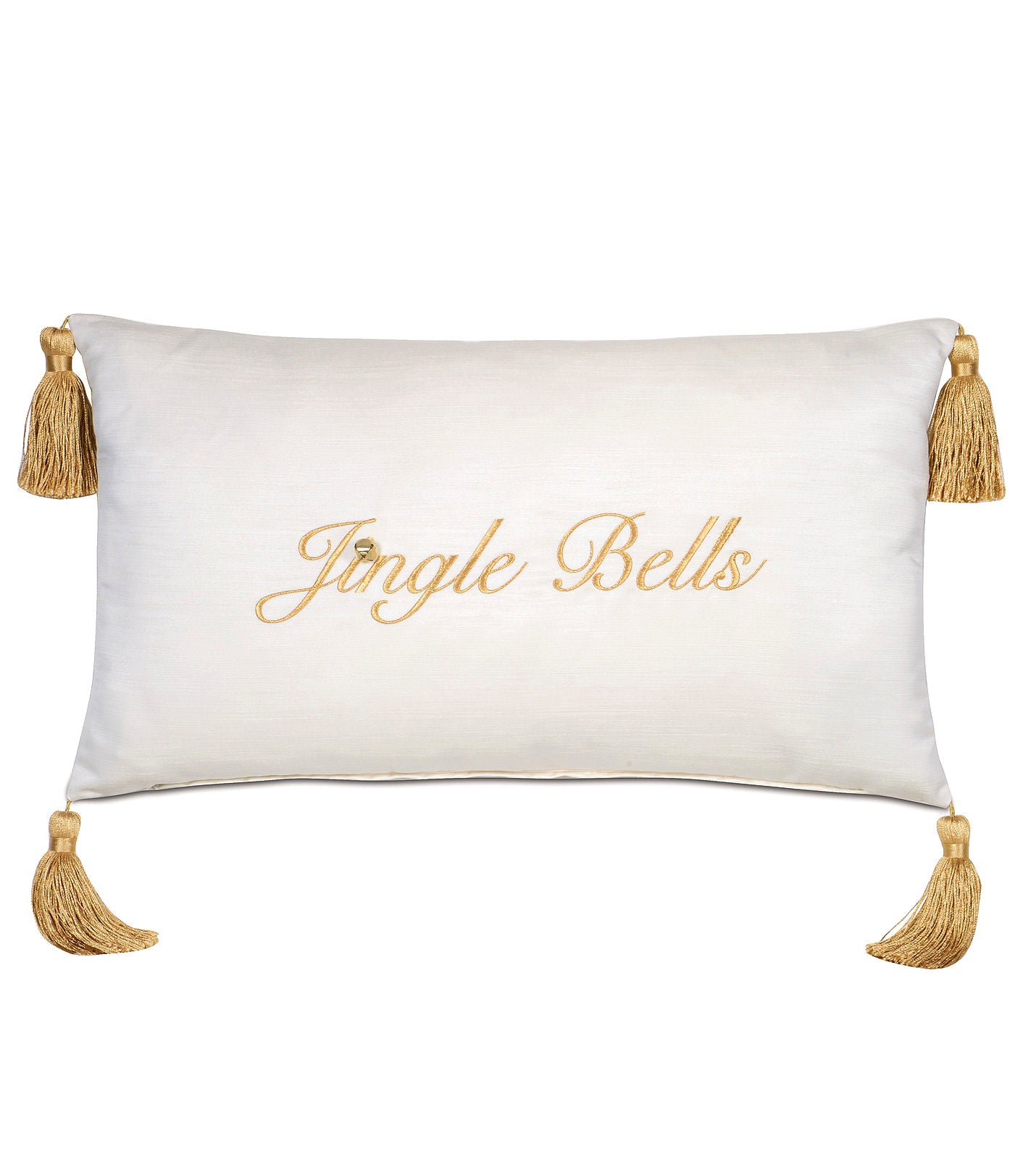 Jingle Bells Embroidered Holiday Pillow - Bedding Luxuries