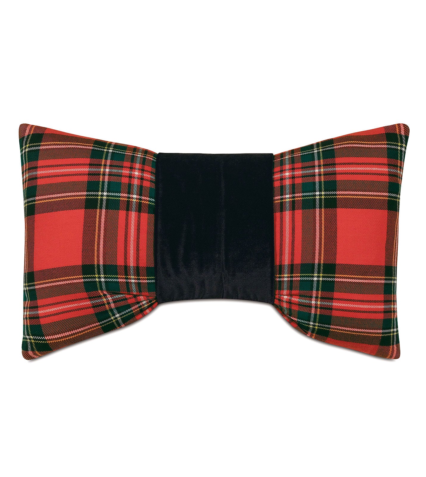 Holiday Plaid Bow Tie Pillow - Bedding Luxuries