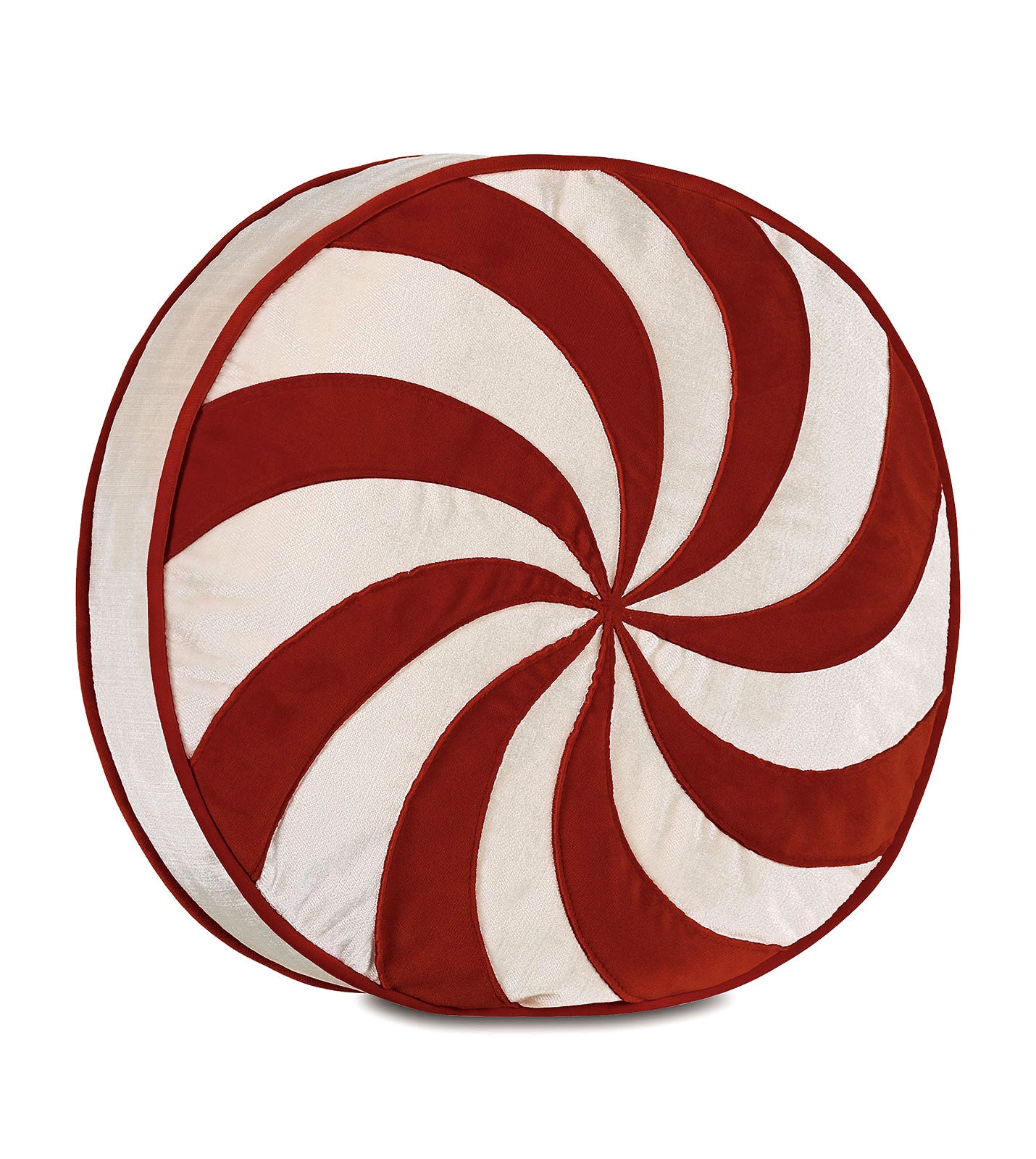 Candy Cane Red Swirl Holiday Pillow - Bedding Luxuries