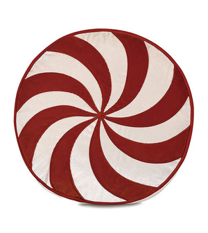 Candy Cane Red Swirl Holiday Pillow - Bedding Luxuries