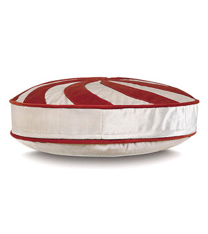Candy Cane Red Swirl Holiday Pillow - Bedding Luxuries