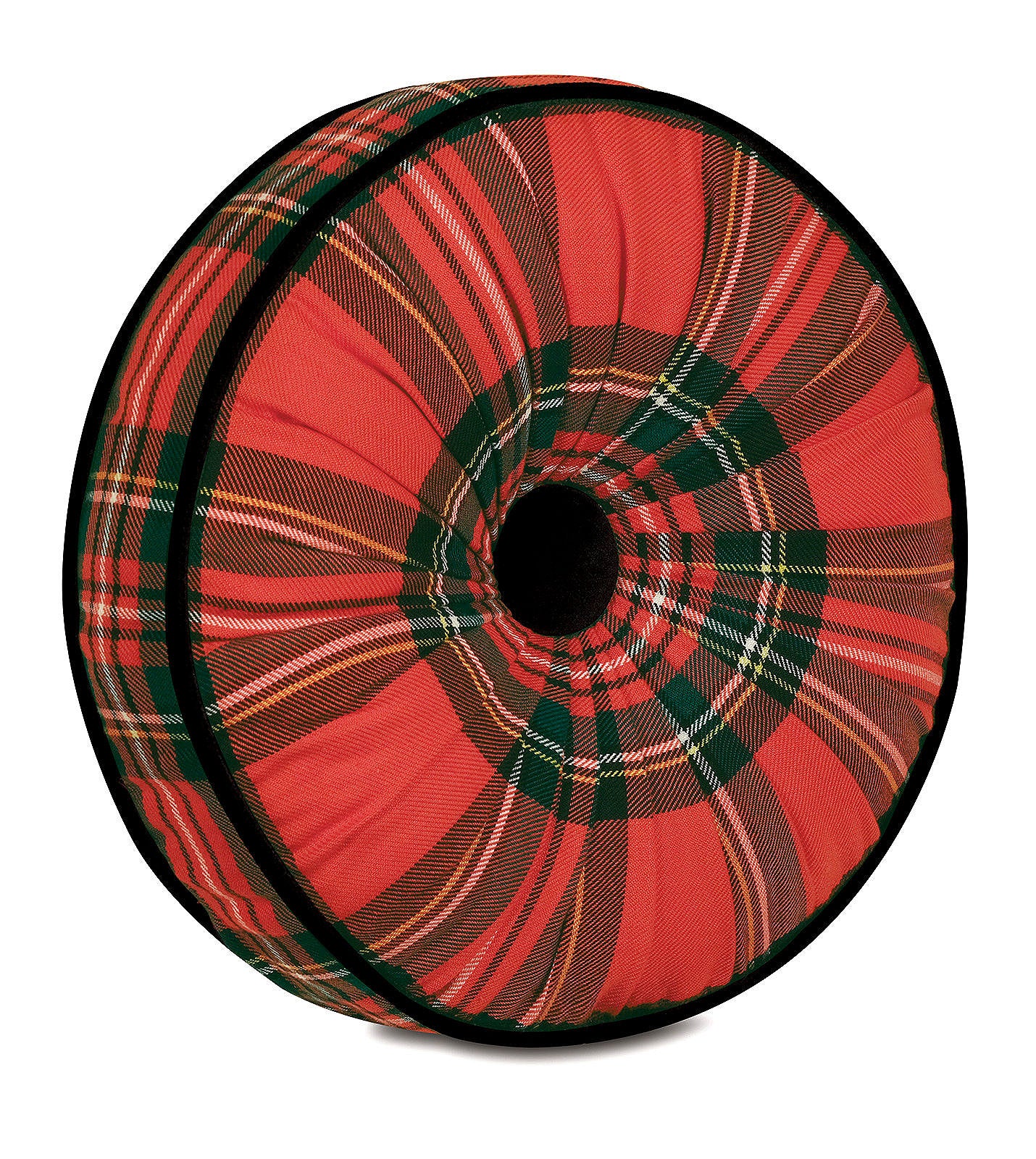 Holiday Plaid Round Pillow - Bedding Luxuries