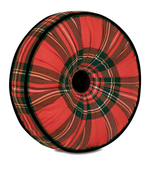 Holiday Plaid Round Pillow - Bedding Luxuries