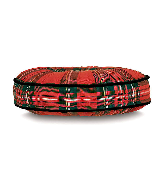 Holiday Plaid Round Pillow - Bedding Luxuries