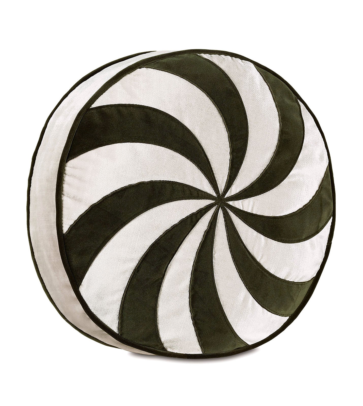 Candy Cane Green Swirl Holiday Pillow - Bedding Luxuries