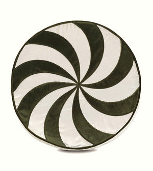 Candy Cane Green Swirl Holiday Pillow - Bedding Luxuries