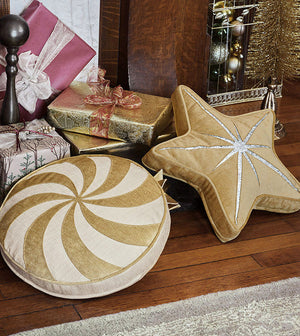 Holiday Tinsel Star Pillow - Bedding Luxuries