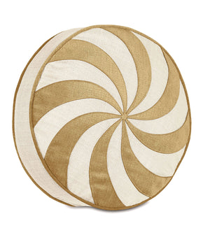 Candy Cane Golden Swirl Holiday Pillow - Bedding Luxuries