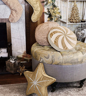 Holiday Tinsel Star Pillow - Bedding Luxuries