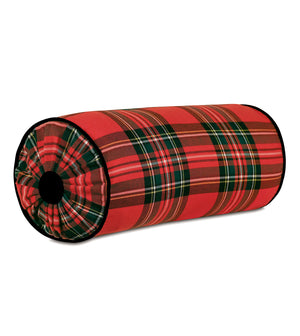 Holiday Plaid Cylinder Bolster - Bedding Luxuries