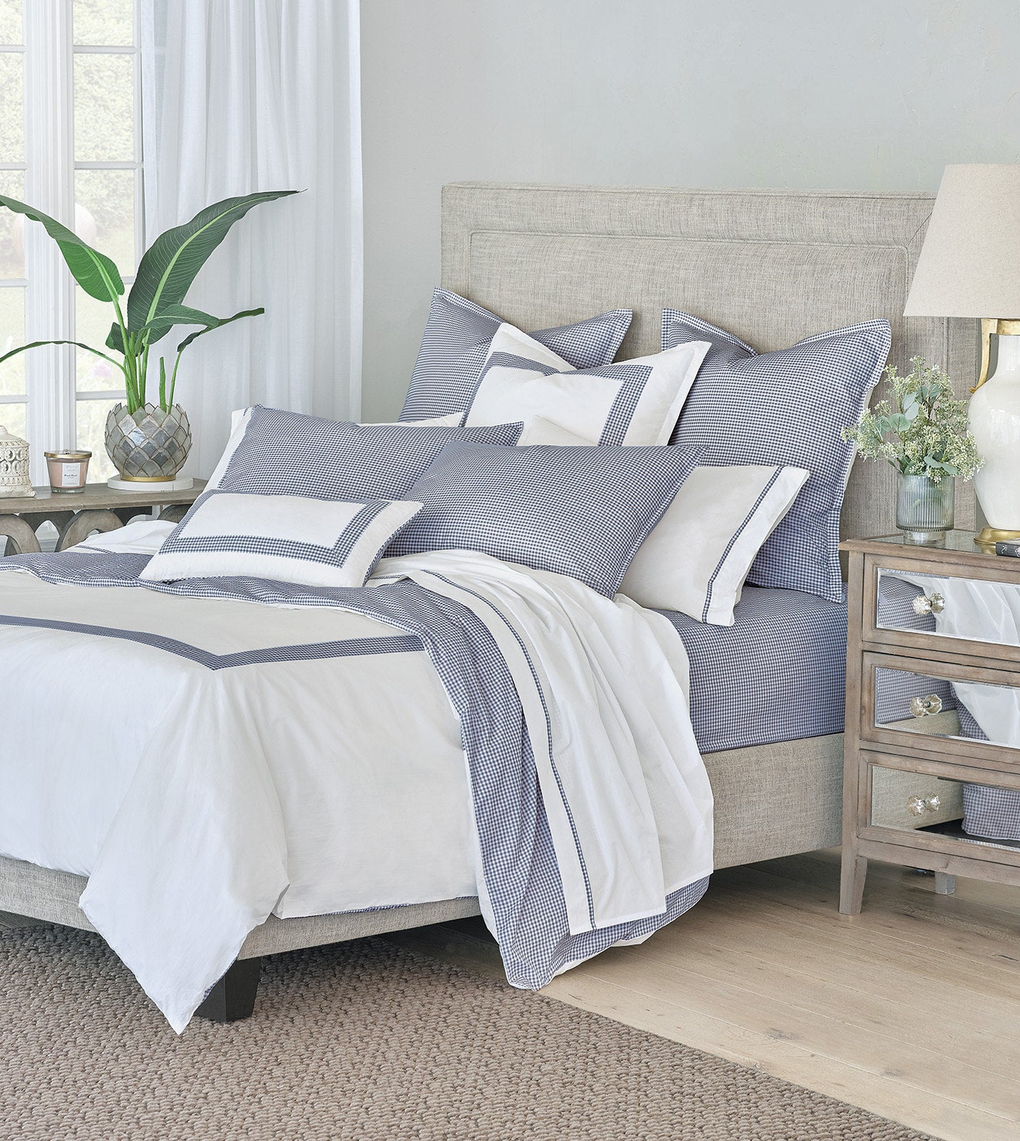 Gingham Charm Luxury Coastal Bedding - Bedding Luxuries
