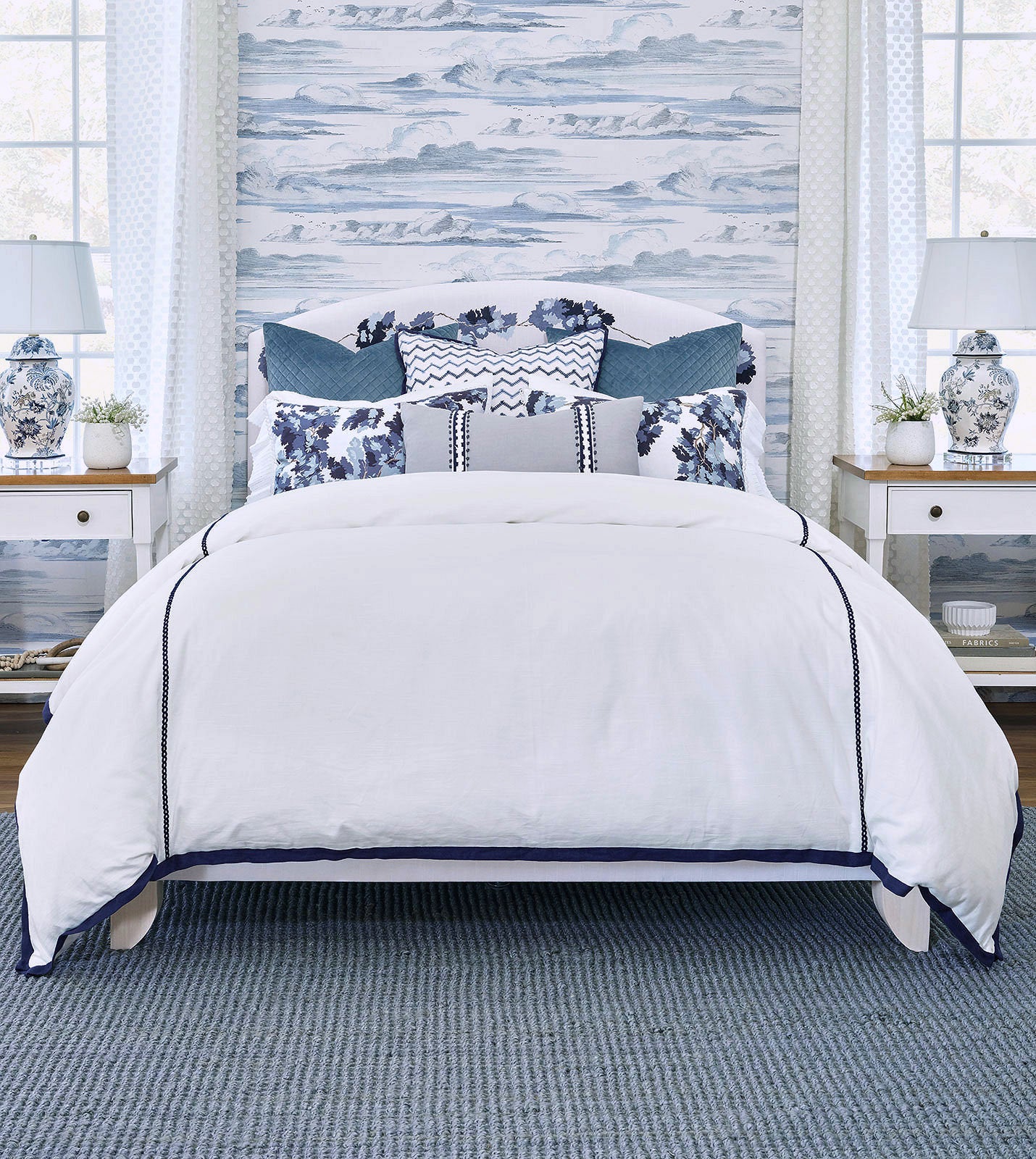 Devonshire Blue Floral Luxury Bedding