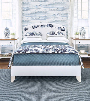 Devonshire Blue Velvet Quilted Coverlet