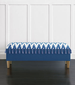 Bayside Blue Upholstered Storage Bench - Bedding Luxuries