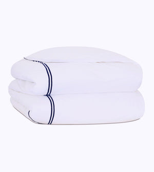 Classic Chic Navy Double-Stripe Luxury Bedding - Bedding Luxuries