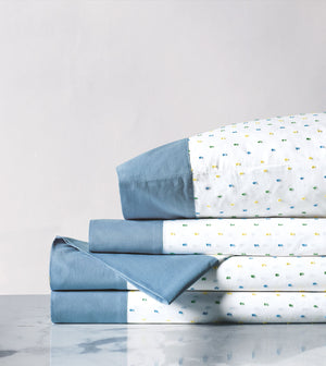 Dobby Dots Cuffed Sheet Set - Bedding Luxuries
