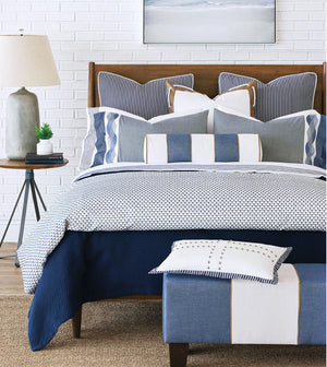 Bristol Beach Navy Matelassé Coverlet - Bedding Luxuries