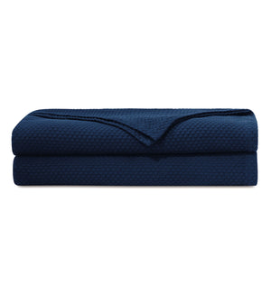 Bristol Beach Navy Matelassé Coverlet - Bedding Luxuries