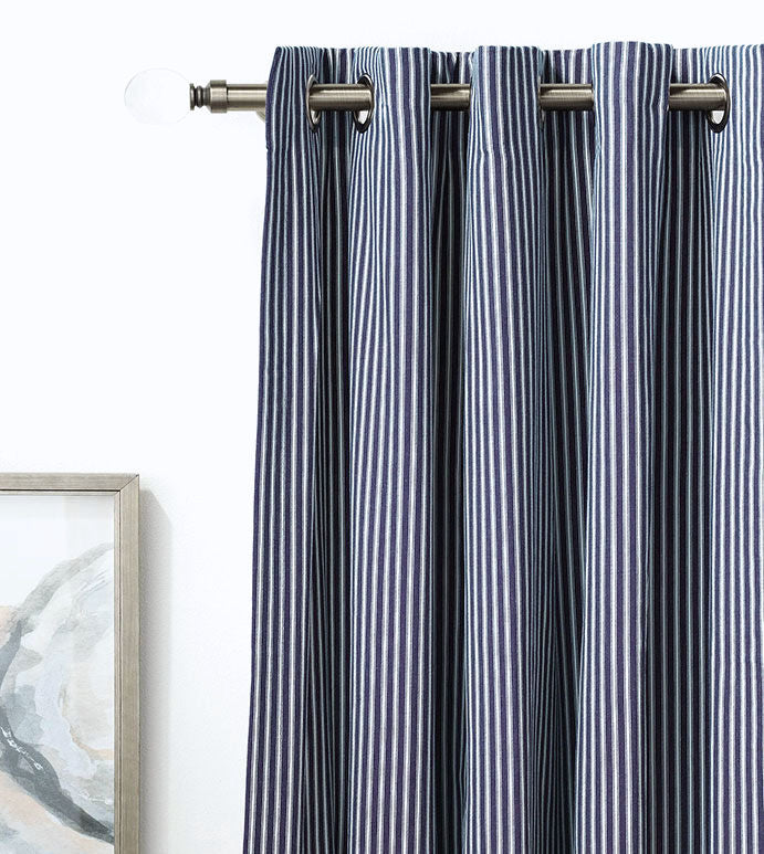 Bristol Beach Denim Drapery Set - Bedding Luxuries