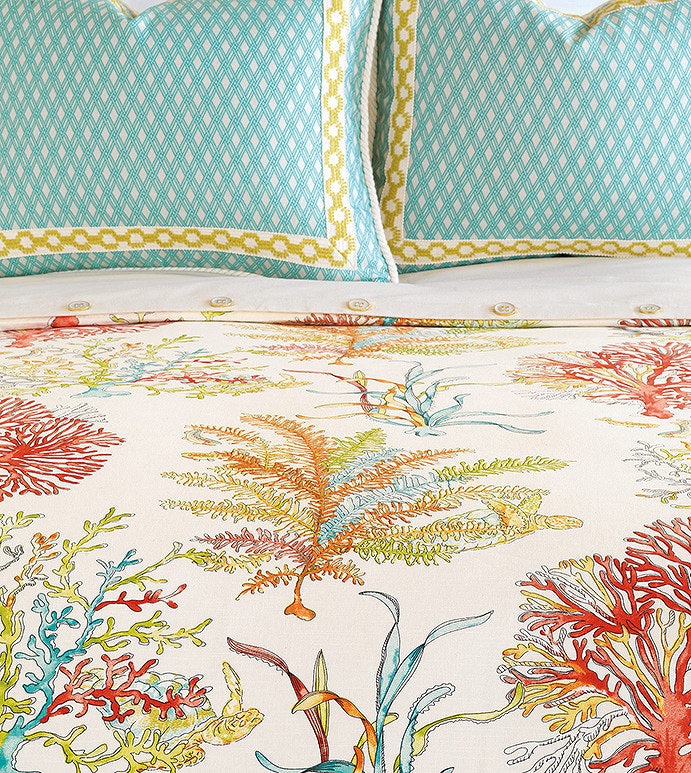 Tropical Turquoise Reef Duvet Cover - Bedding Luxuries