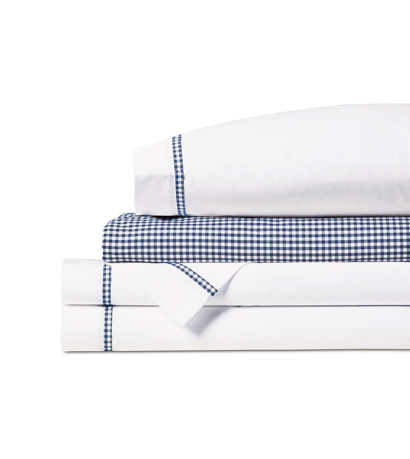 Gingham Charm Navy Check Cotton Sheet Set - Bedding Luxuries