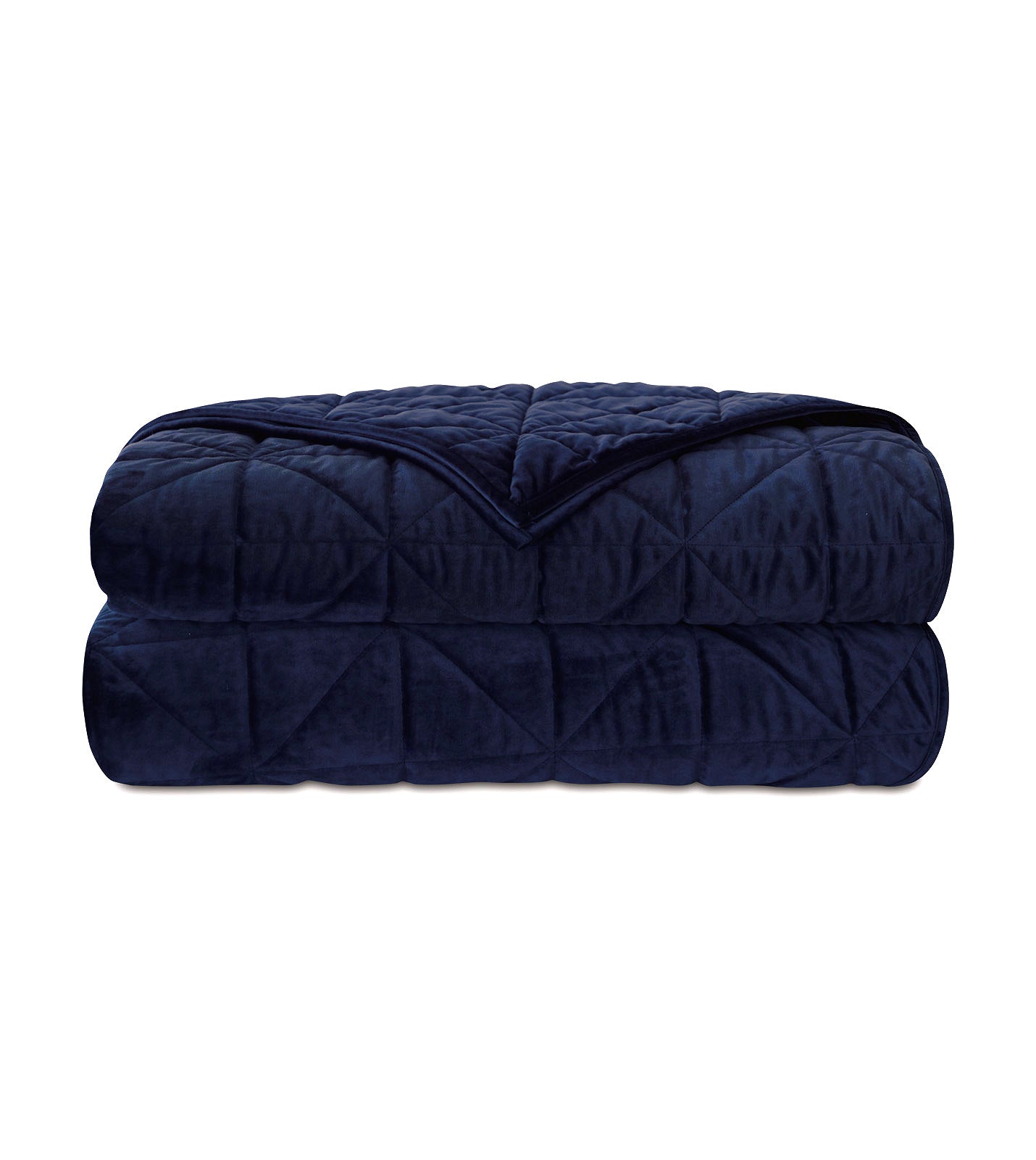 Classic Chic Navy Quilted Velvet Coverlet - Bedding Luxuries