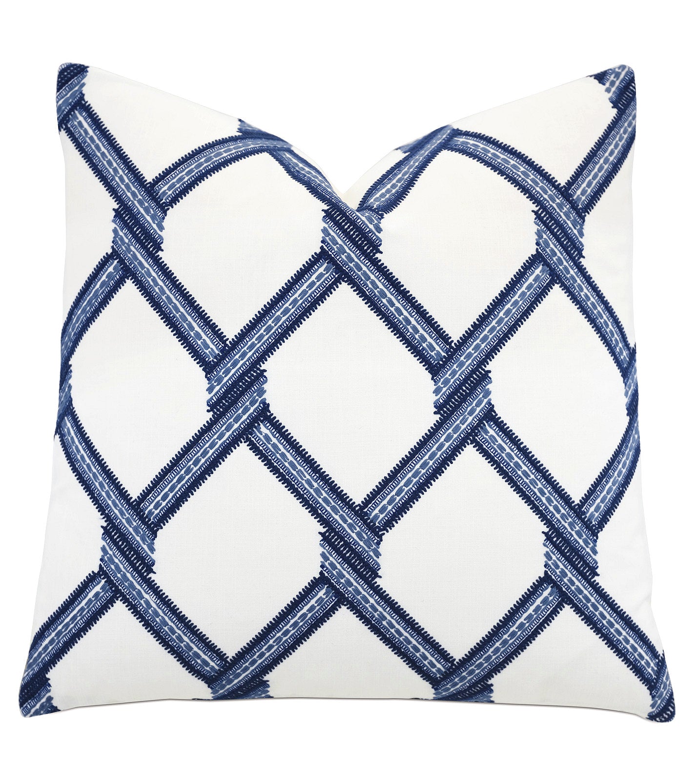 Blue Lattice Accent Pillow - Bedding Luxuries
