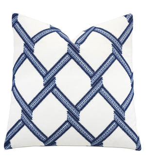 Blue Lattice Accent Pillow - Bedding Luxuries