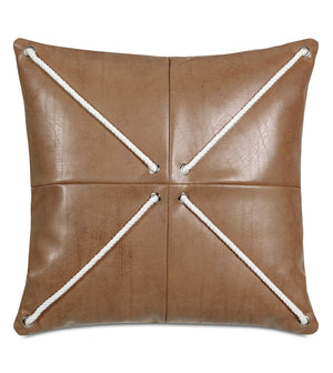 Bristol Beach Faux Leather Accent Pillow - Bedding Luxuries