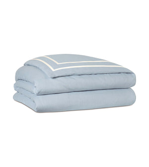 Misty Sky Fret Appliqué Duvet Cover - Bedding Luxuries