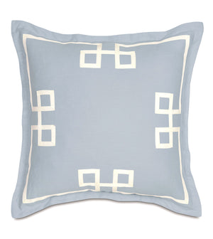 Misty Sky Fret Appliqué Bedding - Bedding Luxuries