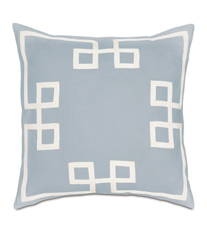 Misty Sky Fret Appliqué Bedding - Bedding Luxuries