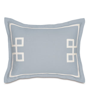 Misty Sky Fret Appliqué Bedding - Bedding Luxuries