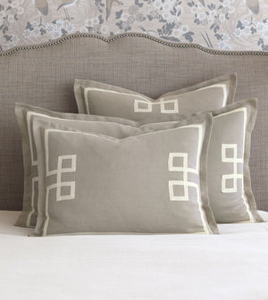 Soothing Stone Fret Appliqué Bedding - Bedding Luxuries