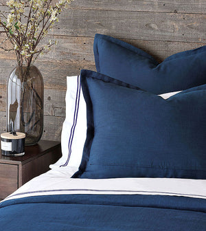 Indigo Isle Fret Appliqué Bedding