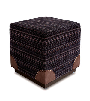 Rugged Ranch Upholstered Ottoman - Bedding Luxuries
