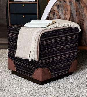 Rugged Ranch Upholstered Ottoman - Bedding Luxuries