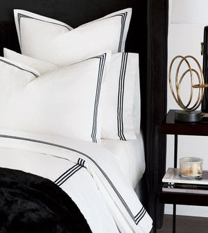 Classic Chic Black Triple Stripe Duvet Cover - Bedding Luxuries