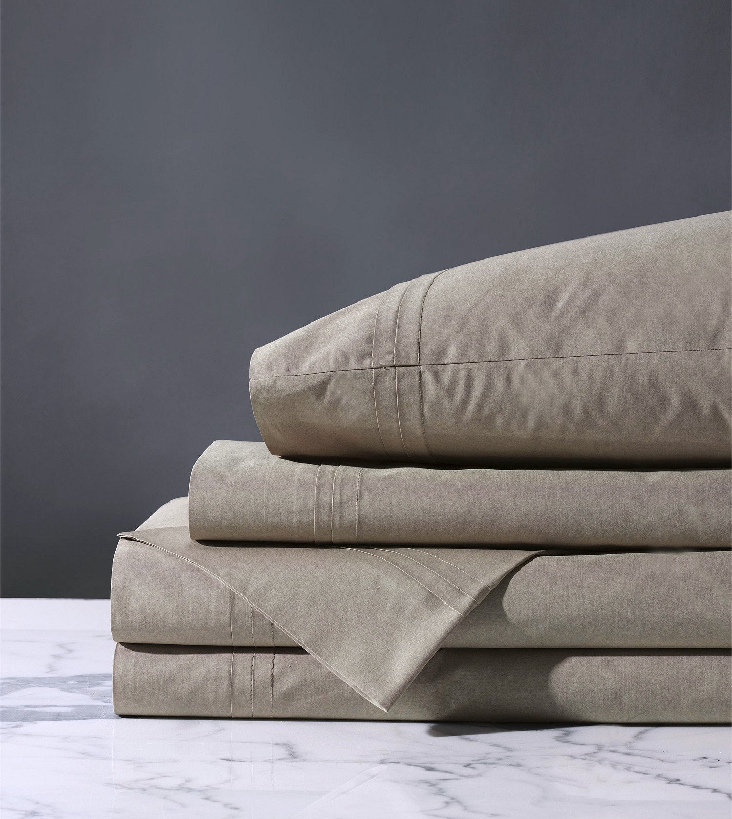 Lakeside Fawn Pleated Cotton Percale Sheet Set - Bedding Luxuries