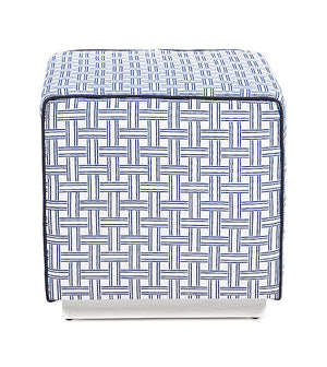 Blue Ocean Upholstered Ottoman - Bedding Luxuries