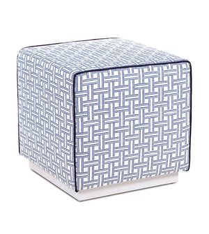 Blue Ocean Upholstered Ottoman - Bedding Luxuries