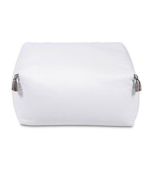 Blue Ocean Tasseled White Floor Pouf - Bedding Luxuries