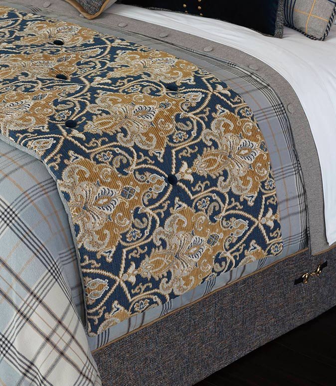 Kensington Manor Upholstered Ottoman - Bedding Luxuries