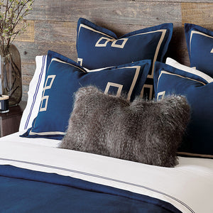 Indigo Isle Fret Appliqué Bedding Collection - Nautical Luxuries