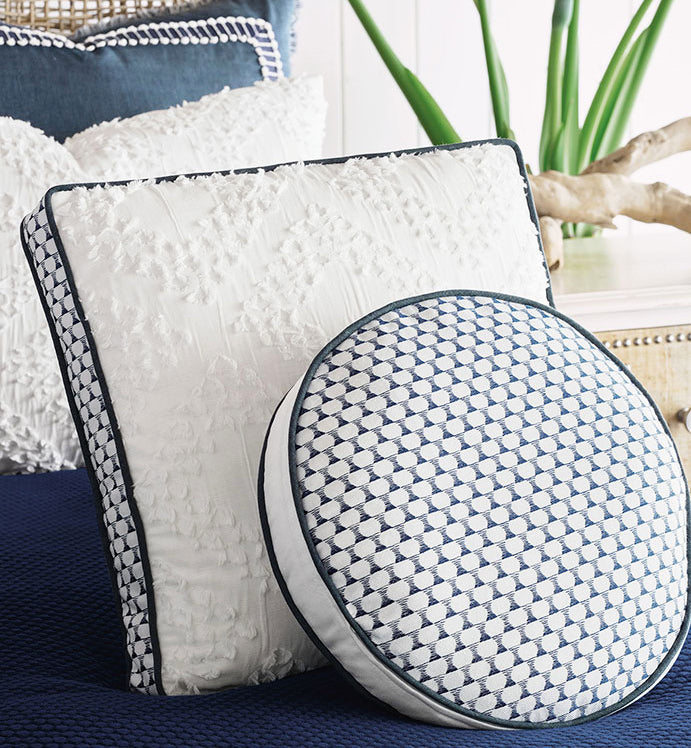 Bristol Beach Embroidered Tambourine Accent Pillow - Bedding Luxuries
