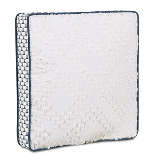 Bristol Beach Embroidered Box Accent Pillow - Nautical Luxuries